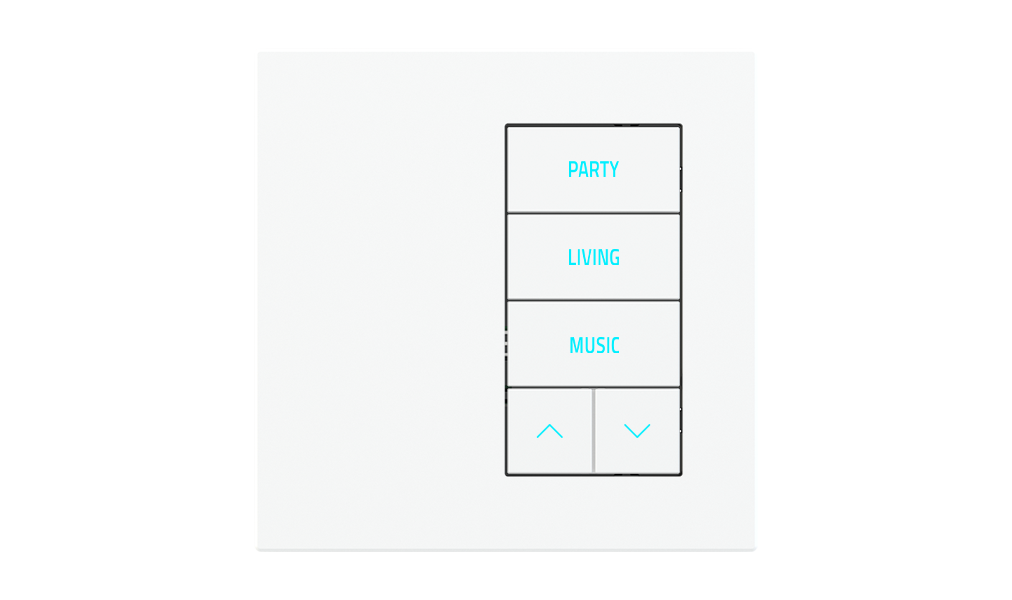Ekinex 5-rockers configurations' keypad with backlited text/symbols ...
